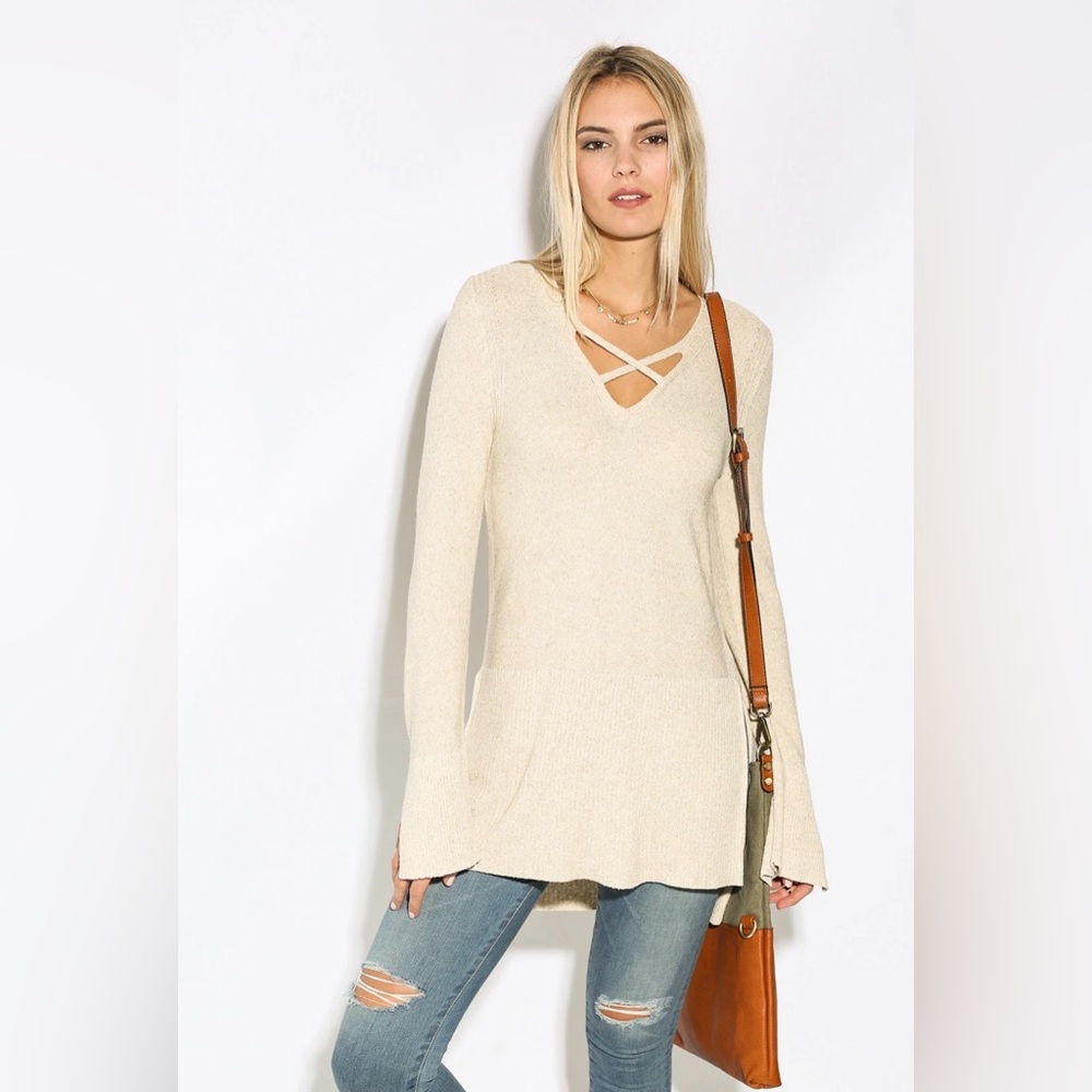 FREE PEOPLE LIGHTWEIGHT SIDE SLIT TUNIC TOP
